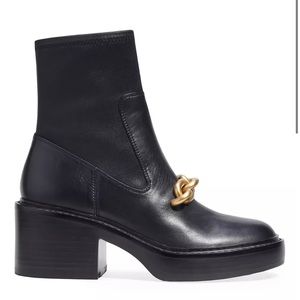COACH WOMENS BLACK LEATHER ANKLE BOOTS US 7 $325